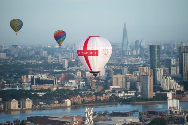 Hot air balloons over London