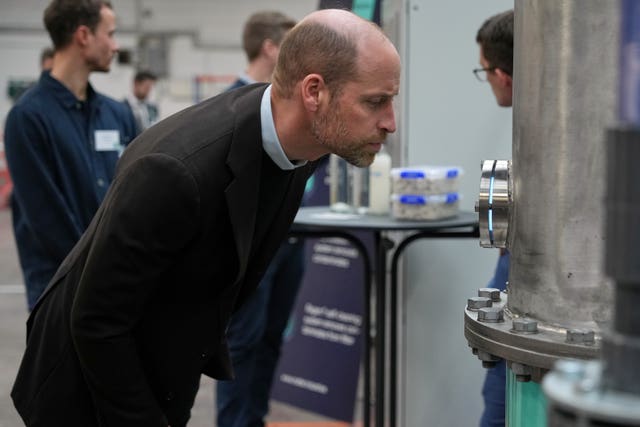 The Prince of Wales during a visit to 2025 Earthshot Prize finalist Matter, a pioneer in sustainable technology based in Bristol