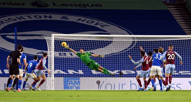 Martinez produced a stunning save from Dan Burn in the first half