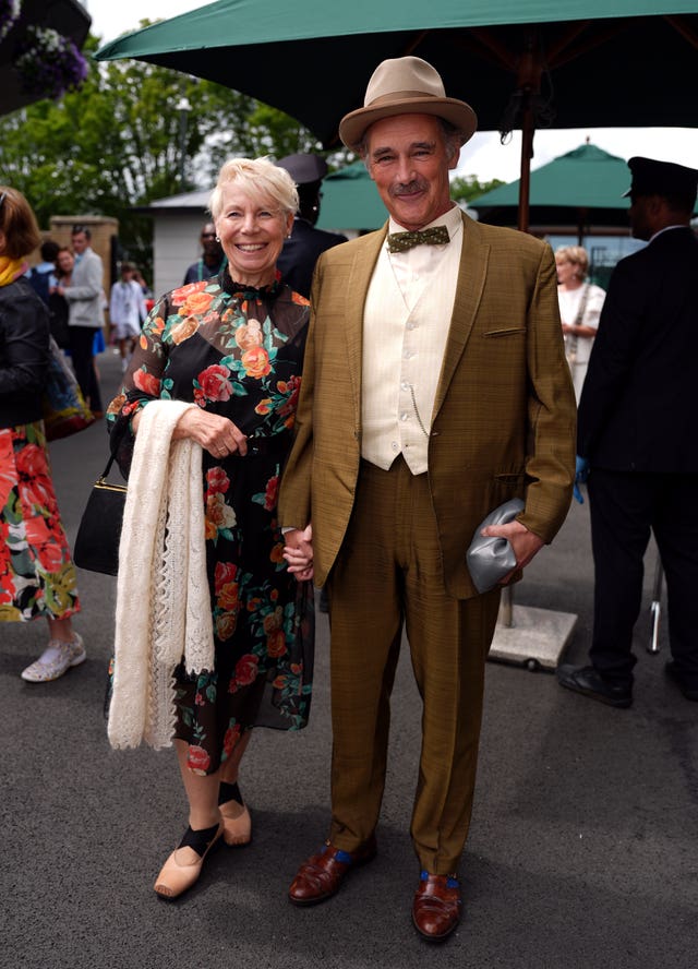Sir Mark Rylance and Claire van Kampen at Wimbledon