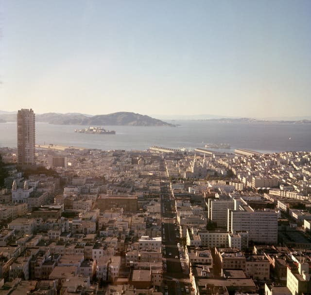City scape of San Francisco, with Alcatraz Island in the background (PA)