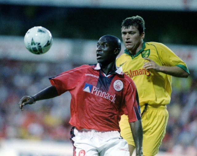 Kevin Campbell in action for Nottingham Forest