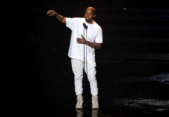 Kanye West on stage during the show at the MTV Video Music Awards 2016