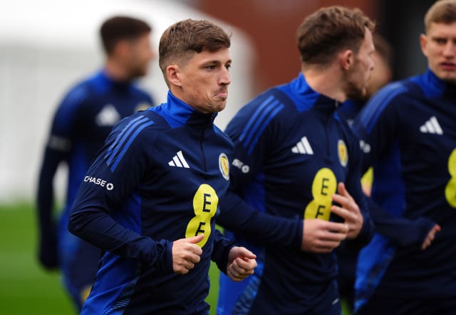 Scotland’s Ryan Gauld during a training session