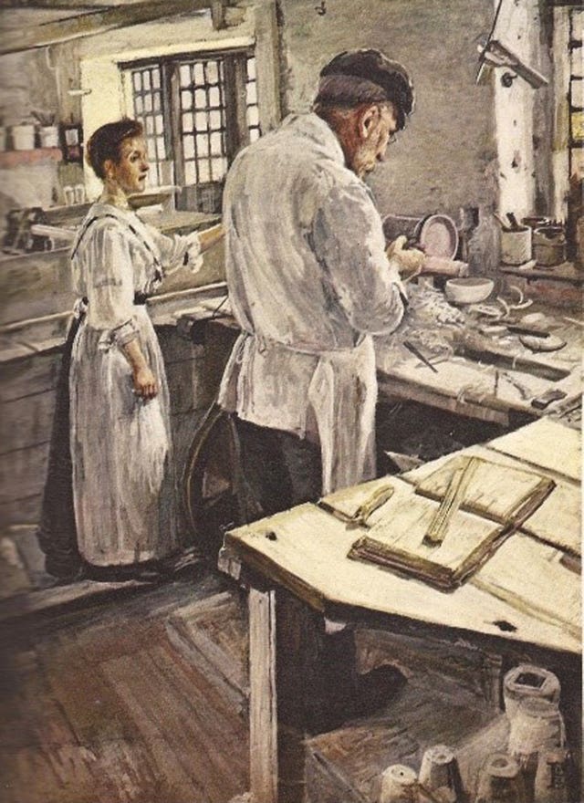 An Old-fashioned Pottery Turning Jasper-ware, 1907, by Sylvia Pankhurst