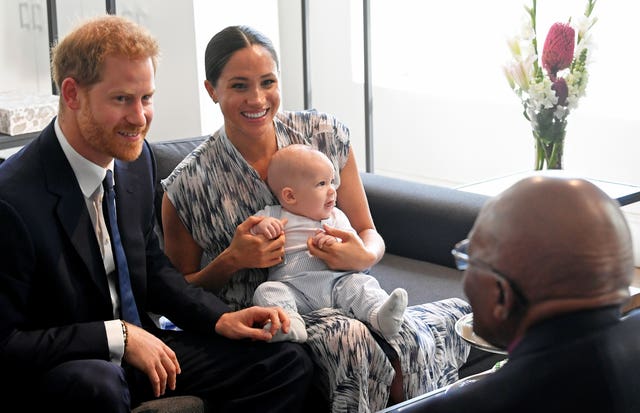 The Duke and Duchess of Sussex with their baby son Archie in South Africa