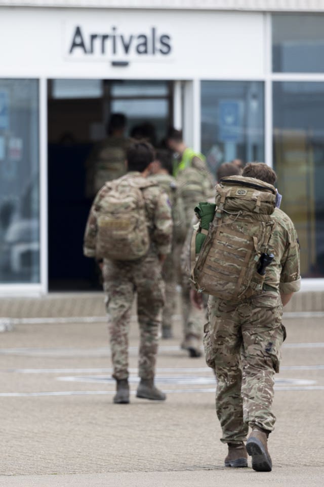 UK troops arriving at RAP Brize Norton