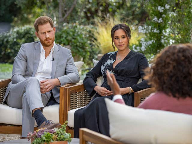 Oprah Winfrey with the Duke and Duchess of Sussex