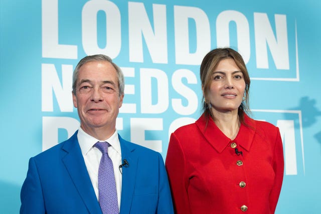 Nigel Farage and Laila Cunningham