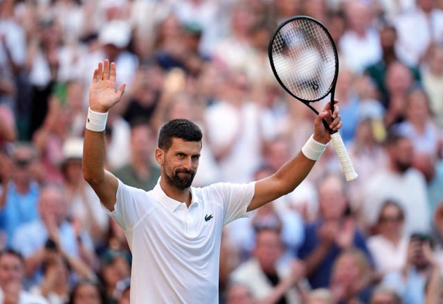 Novak Djokovic celebrates