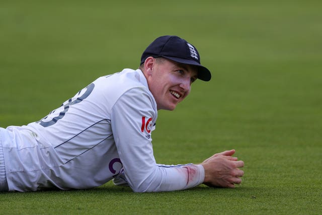 Harry Brook in action for England during the second Test against Sri Lanka