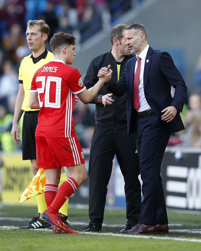 Ryan Giggs was thrilled with Daniel James' performance against Slovakia