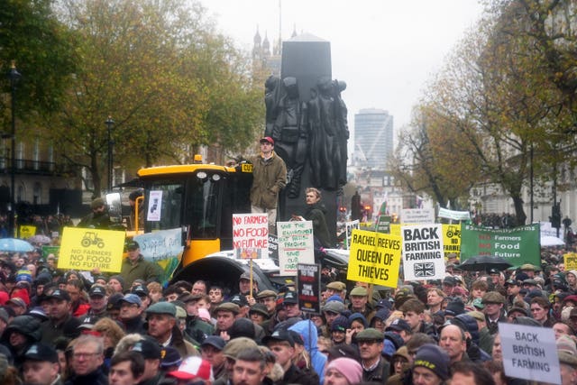 Protest crowd in Whitehall