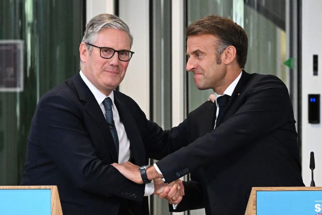 Sir Keir Starmer and French President Emmanuel Macron