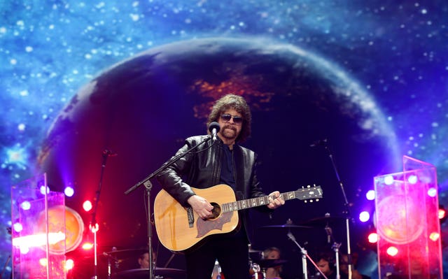 Jeff Lynne of ELO performs at the Glastonbury Festival, at Worthy Farm in Somerset