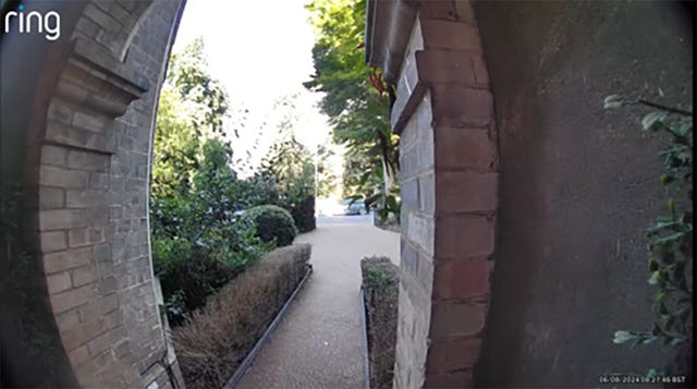 Doorbell camera footage of a car parked outside alleged victim Andrew Young’s home 