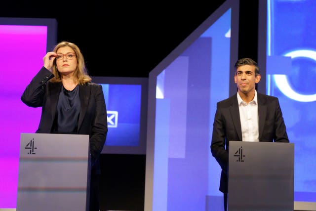 Penny Mordaunt and Rishi Sunak in the first leadership debate 