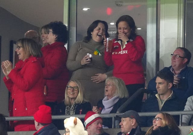 Ruth Jones watches the match