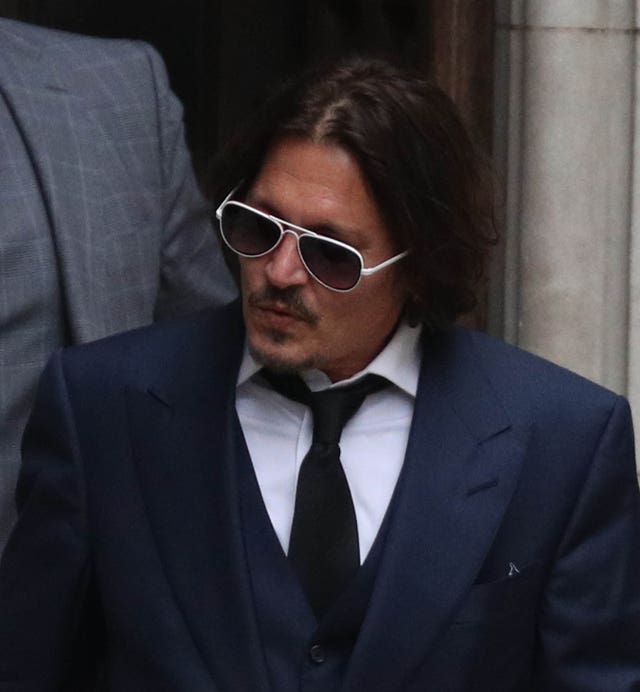 Actor Johnny Depp leaves the High Court (Steve Parsons/PA)