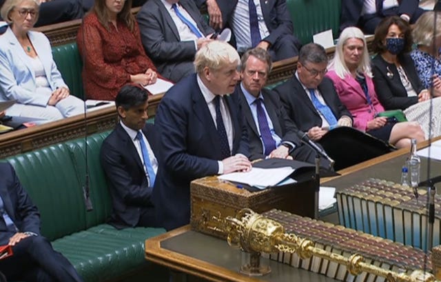 Prime Minister Boris Johnson told the Commons the plans were 