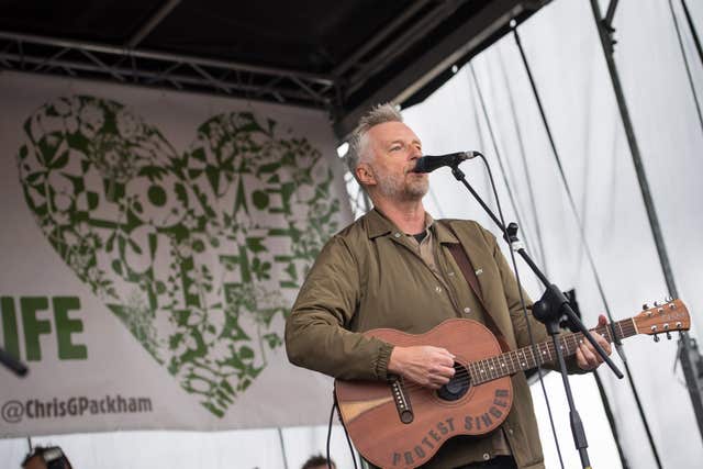 Billy Bragg on stage 