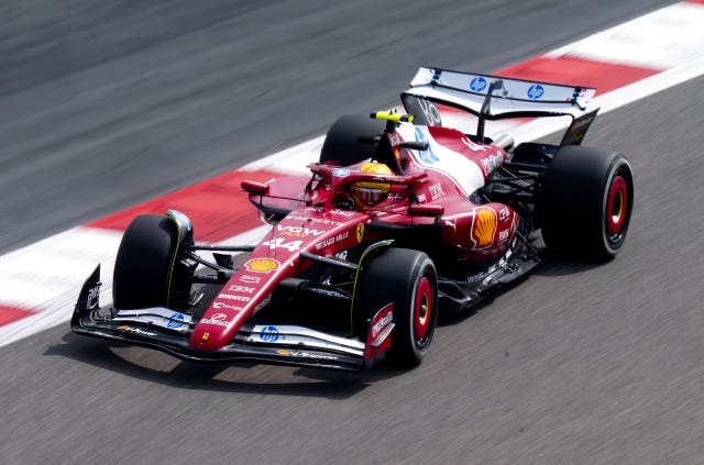 Lewis Hamilton in action for Ferrari 