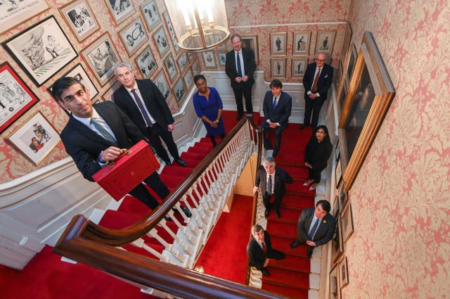 The pre-speech photo before the Budget in March was taken inside Downing Street