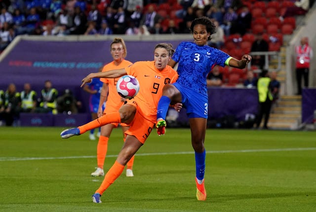 Mead could on Vivianne Miedema in action for the Netherlands (Tim Goode/PA)