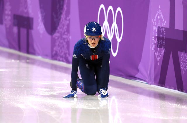 Great Britain’s Elise Christie realises her 500m final medal chances have gone