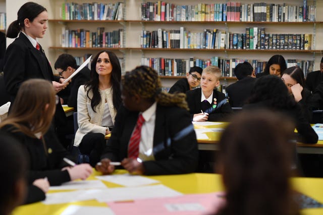 Duchess of Sussex visit to Robert Clack school