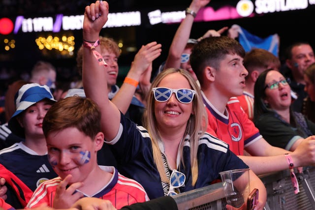 Fans watching Scotland v Morocco