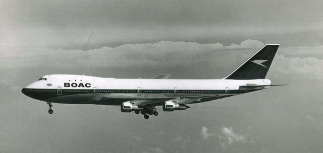 A Boeing 747 in BOAC livery 7 (British Airways/PA)