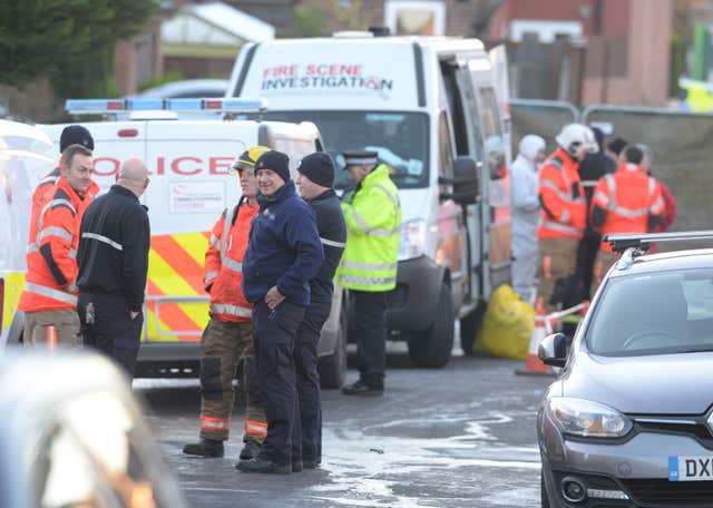 Emergency services at the scene in Jackson Street