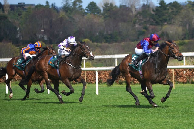 Bold Discovery (centre) chased home Hans Andersen at Leopardstown last time