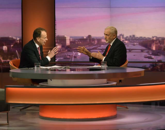 Andrew Marr and Jeremy Corbyn