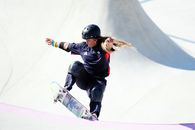 Great Britain’s Sky Brown during the Women’s Park Final at La Concorde