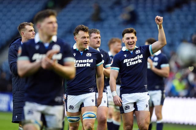 Scotland celebrate beating Italy