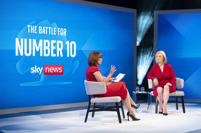 Liz Truss with Kay Burley