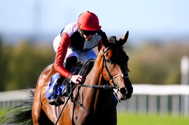 Poker Face ridden by jockey James Doyle on their way to winning at Pontefract