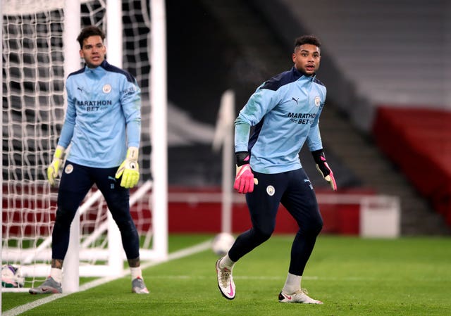 City could be without both Ederson (left) and Zack Steffen (right) this weekend