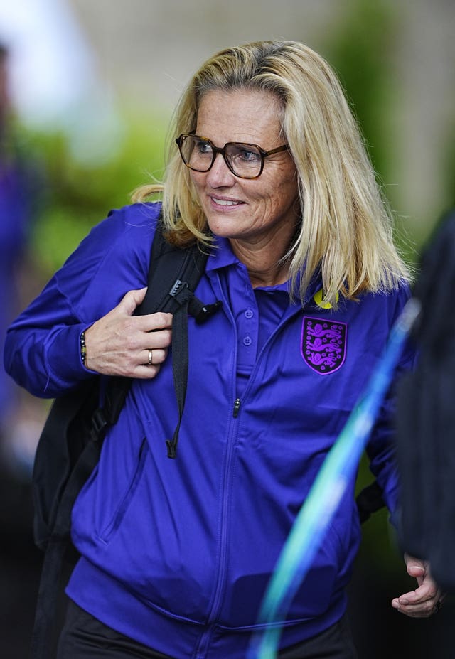 England head coach Sarina Wiegman leaving the team hotel in Zurich, Switzerland. 