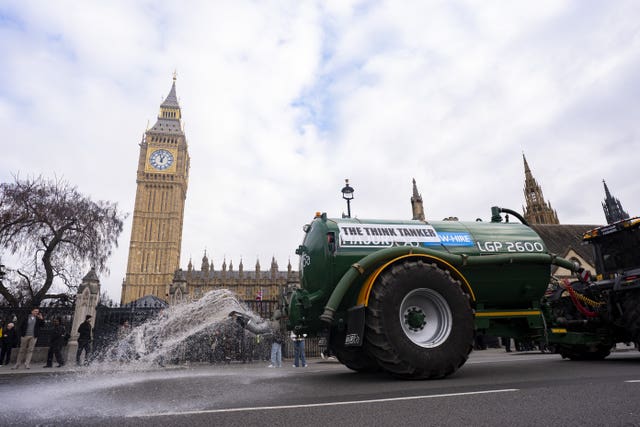 Farmers protesting in Westminster over the changes to inheritance tax rules in the budget