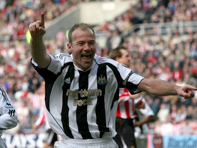 Newcastle’s Alan Shearer celebrates
