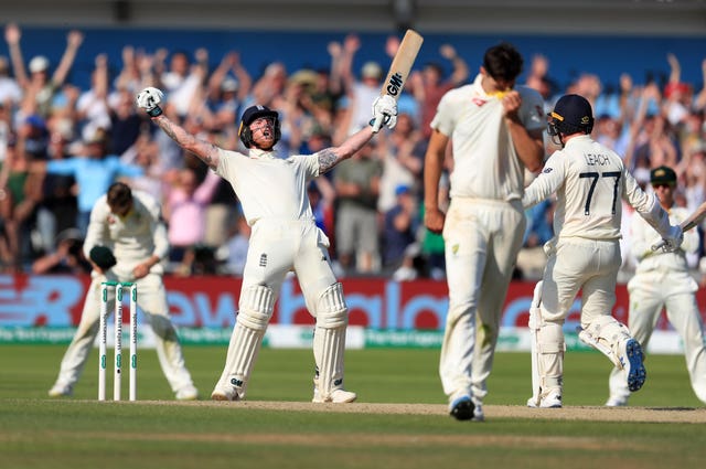 England’s Ben Stokes celebrates winning the third Ashes Test match at Headingley in 2019