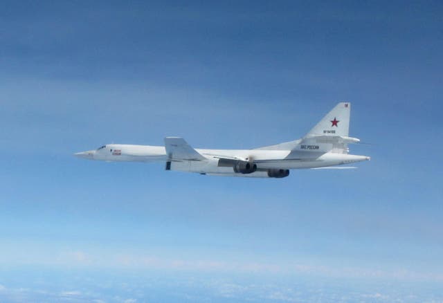 A Russian Long Range Blackjack bomber (MInistry of Defence/PA)