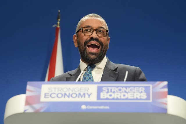Sir James Cleverly speaking at Conservative Party Conference 2025