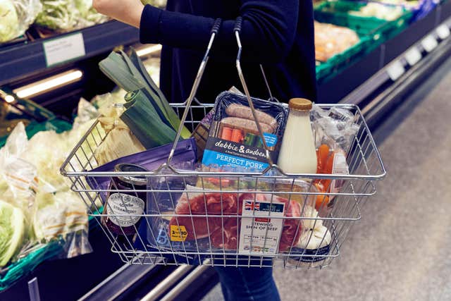 A basket full of groceries