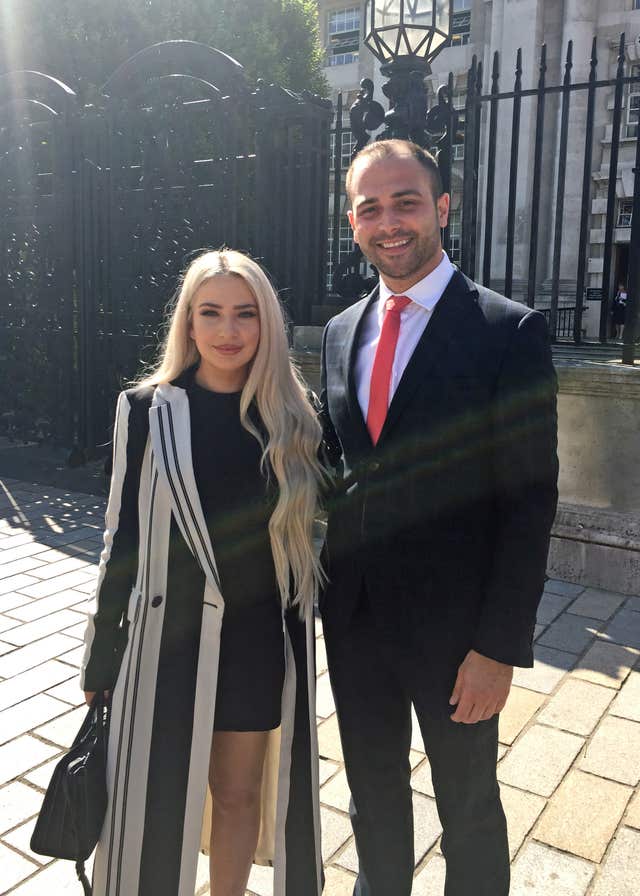 Laura Lacole with her lawyer