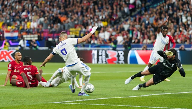 Benzema's effort at the end of the first half was ruled out after a lengthy VAR check 