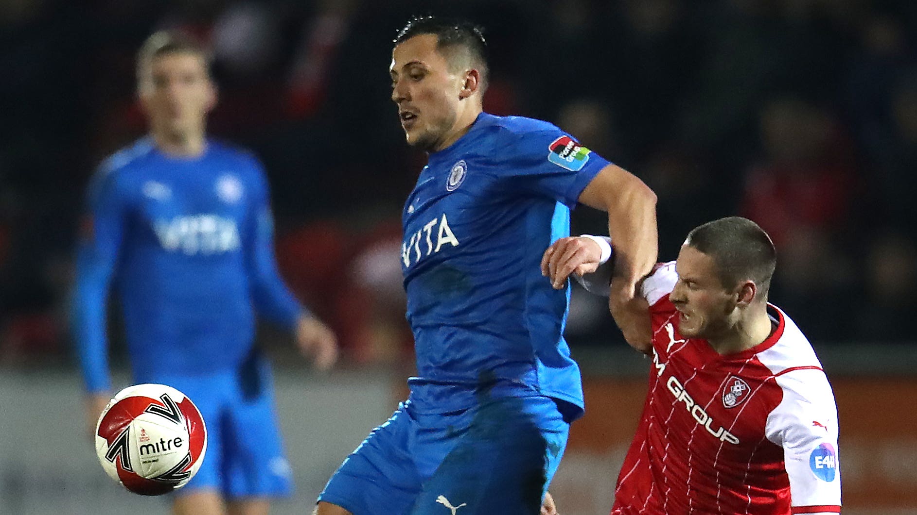 Antoni Sarcevic scored twice as Stockport beat Swindon in the FA Cup first round (Simon Marper/PA)